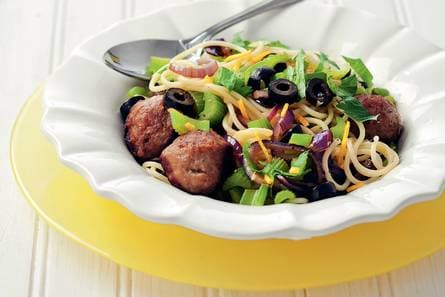 Selderijpasta met gehaktballetjes