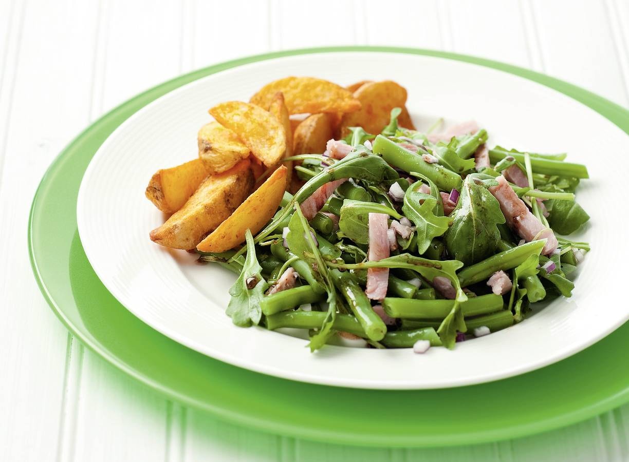 Zomerbonensalade met beenham