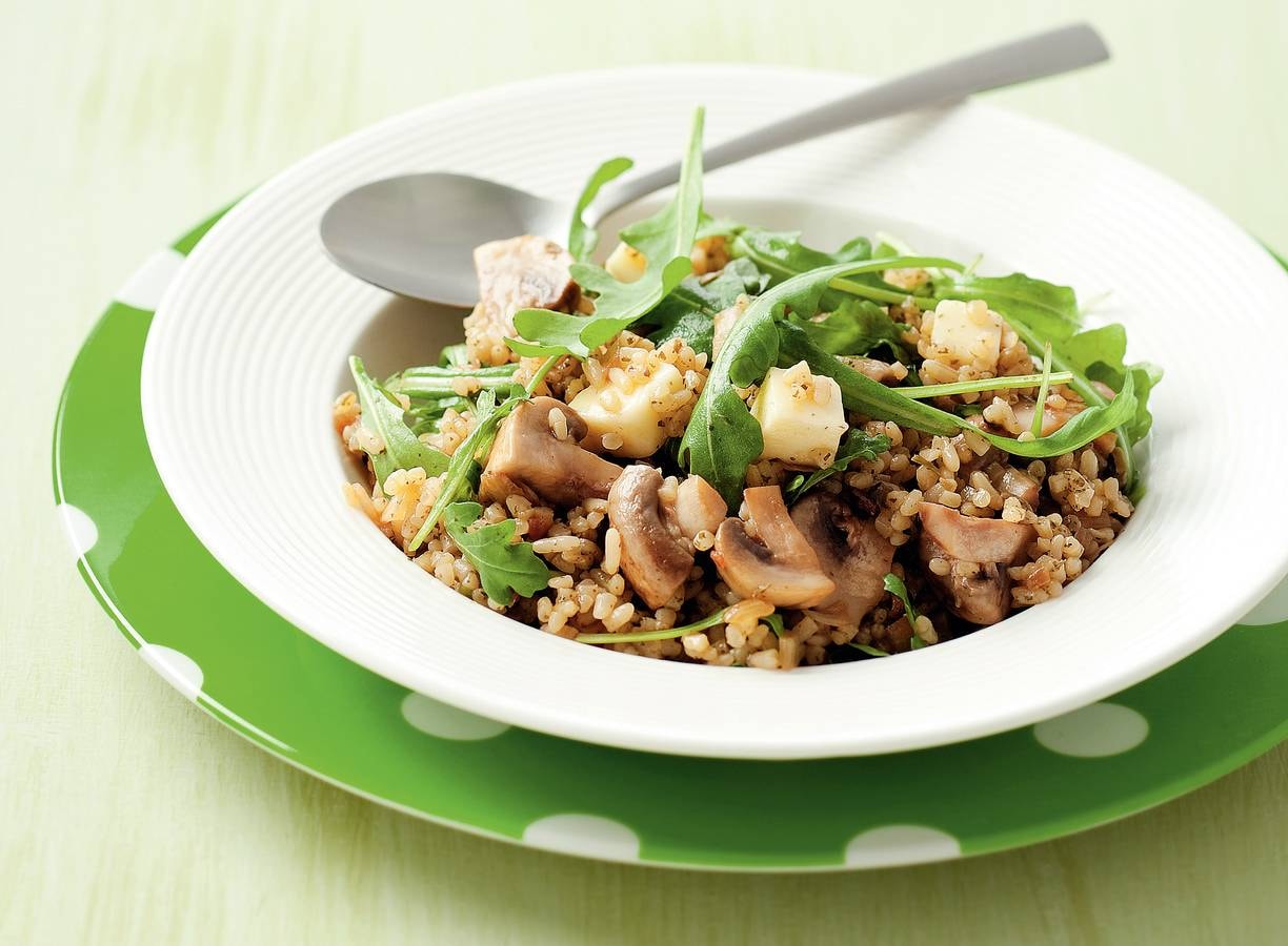 Champignonrisotto met Port Salut en rucola