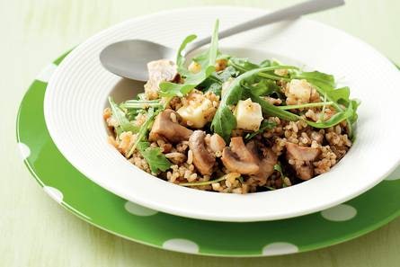 Champignonrisotto met Port Salut en rucola