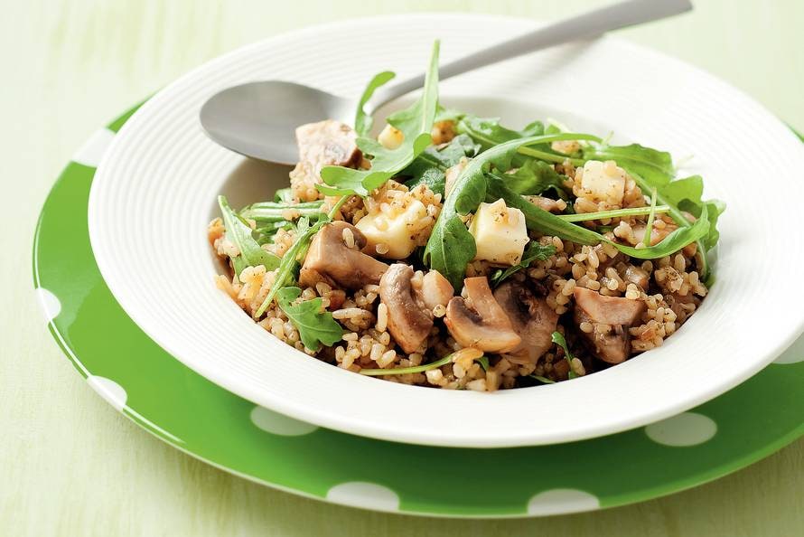 Champignonrisotto met Port Salut en rucola
