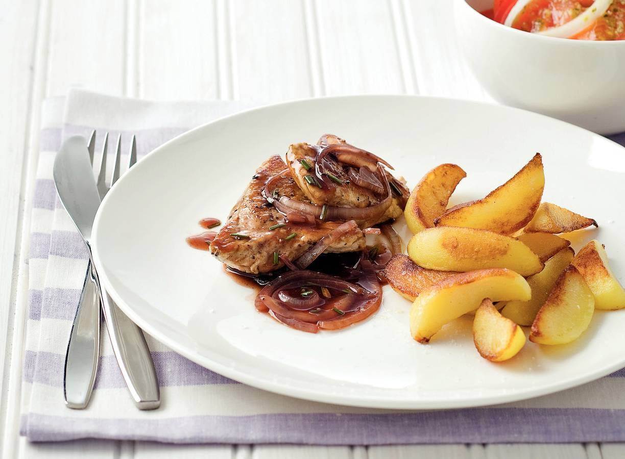 Schnitzel met rozemarijnjus