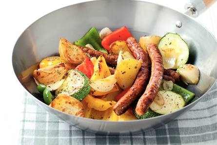 Mediterrane groenten met lamsworstjes