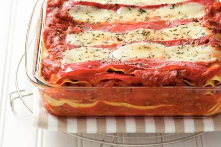 Lasagne met geroosterde paprika