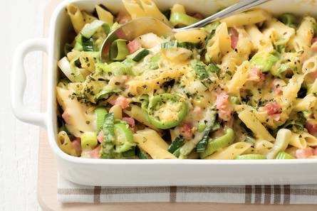 Preipasta met ham en kaas