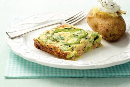 Prei met zalm en aardappel uit de oven