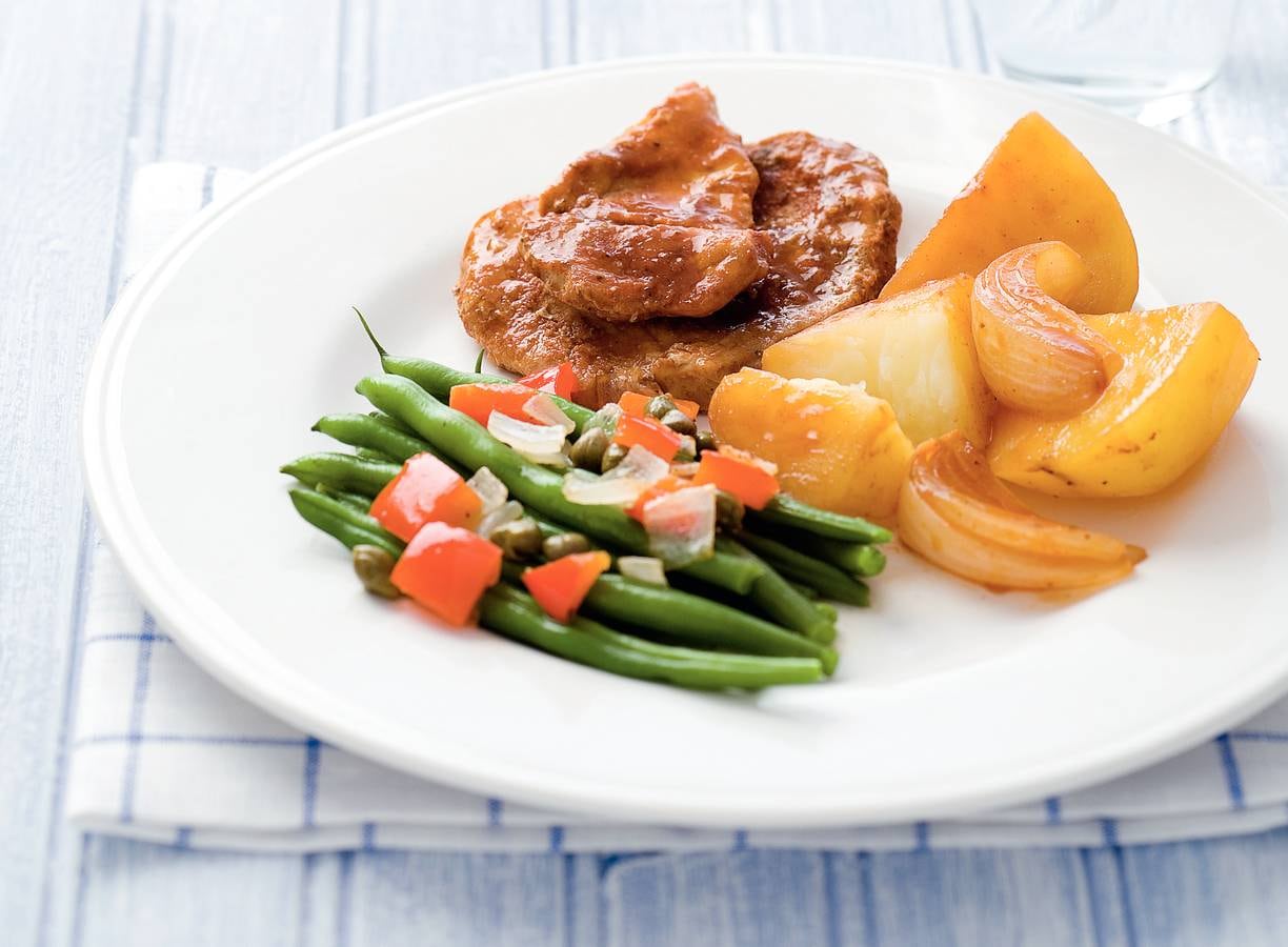 Filetlapjes met sperziebonenmix