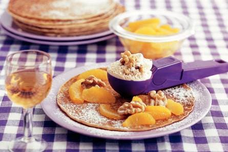 Pannenkoeken met walnotenijs
