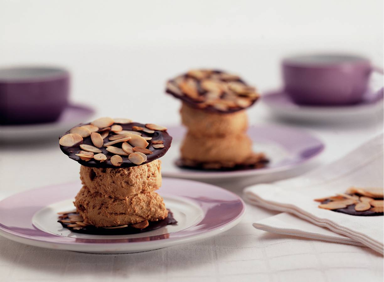 Espressomousse met chocoladewafeltjes