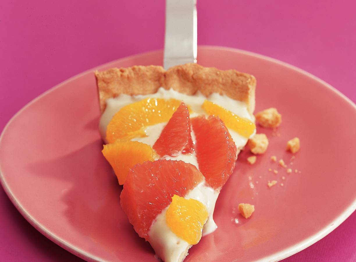 Vanille-citrustaart met krokante bodem
