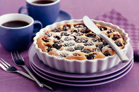Ricotta-clafoutis met bramen en vanille