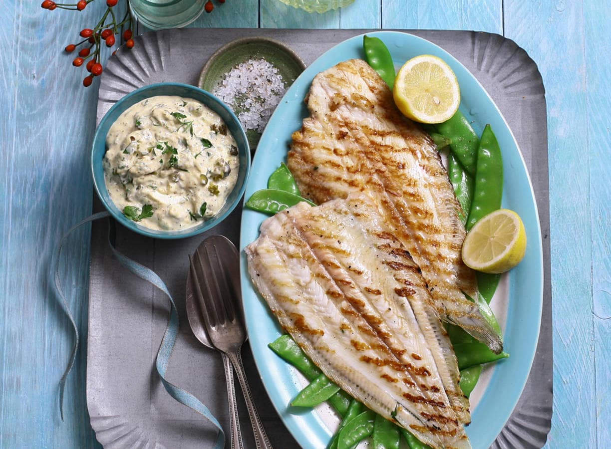 Gegrilde noordzeetong met remouladesaus