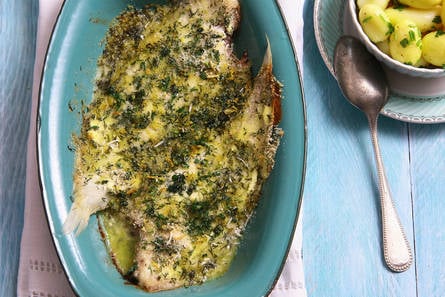 Noordzeetong met kruiden uit de oven