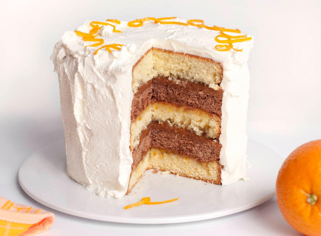 Slagroomtaart met sinaasappel