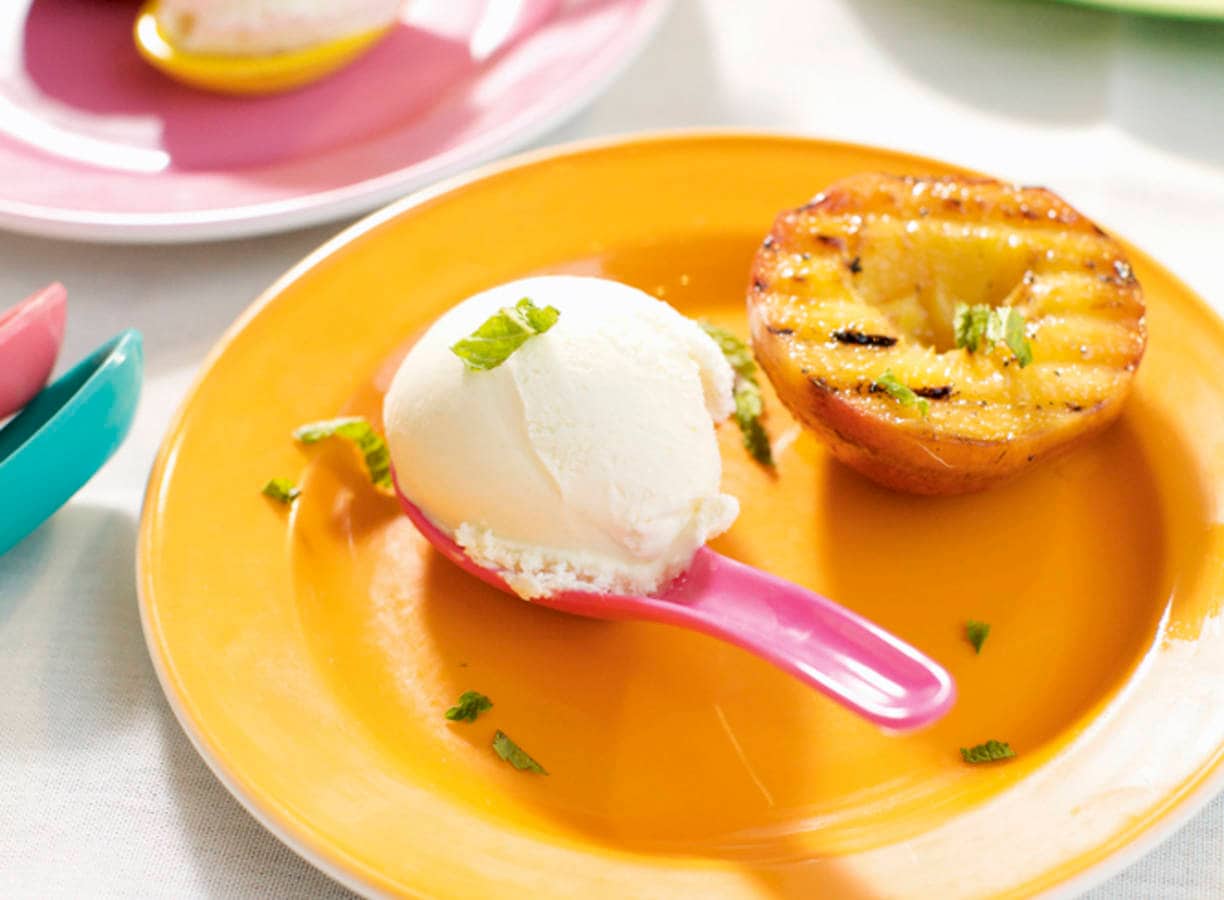 Nectarines met ijs