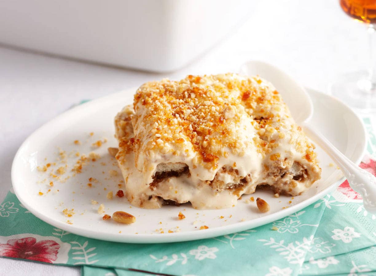 Crunchy noten-karameltiramisu