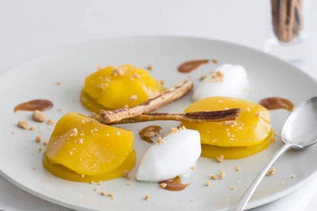 Ravioli van mango en appel