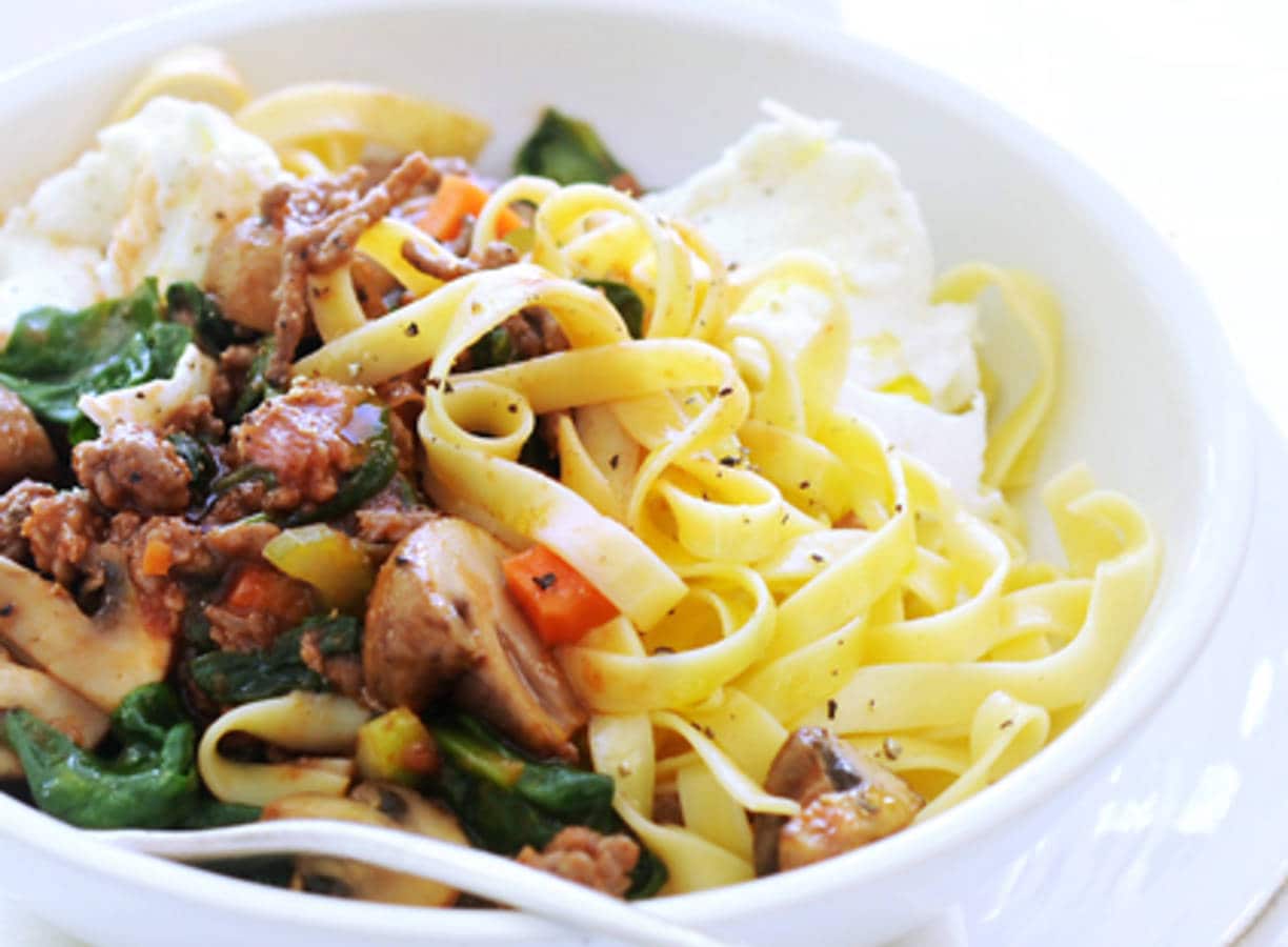 Tagliatelle met groentebolognese