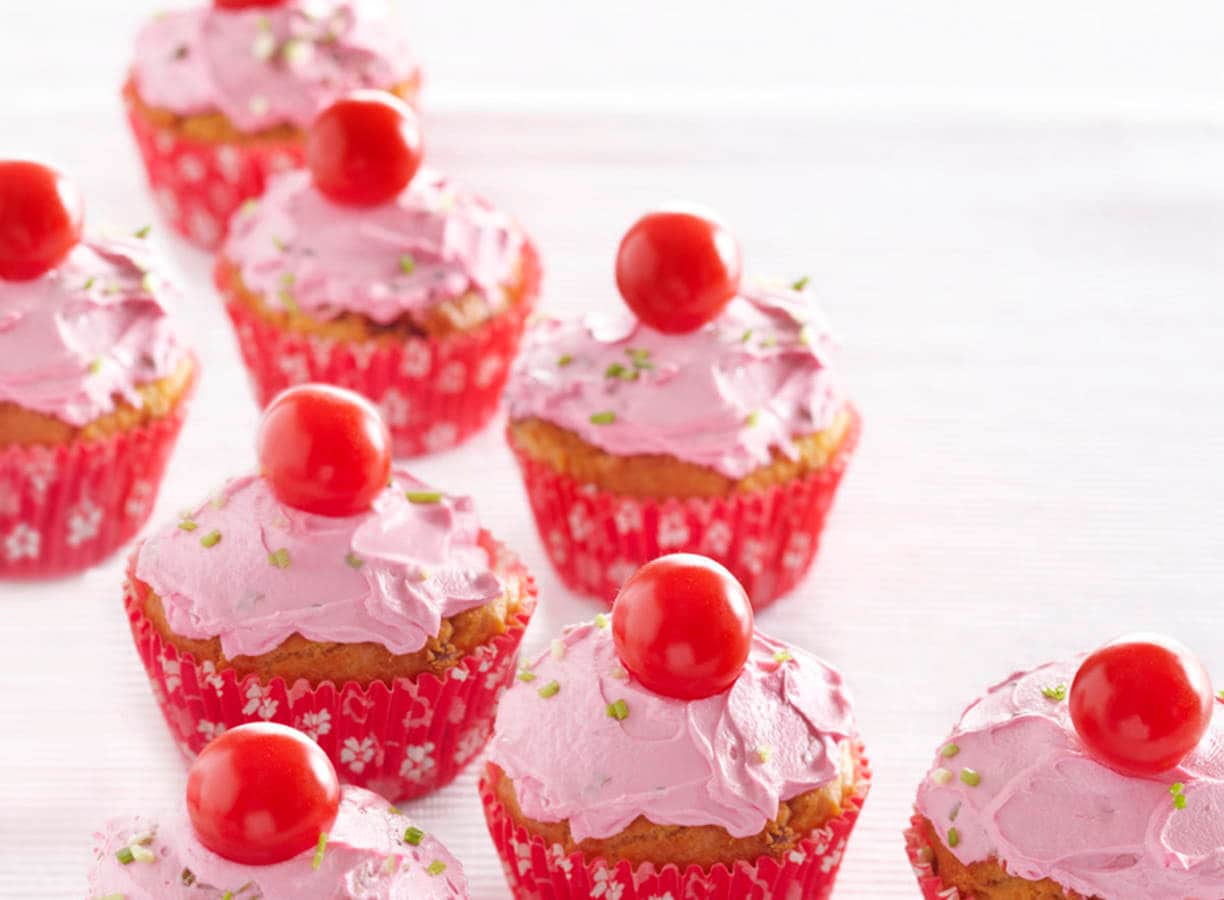 Cupcakes met spek en bieslook