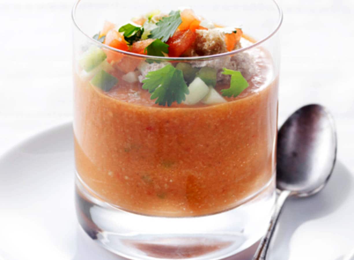 Pittige gazpacho met koriander