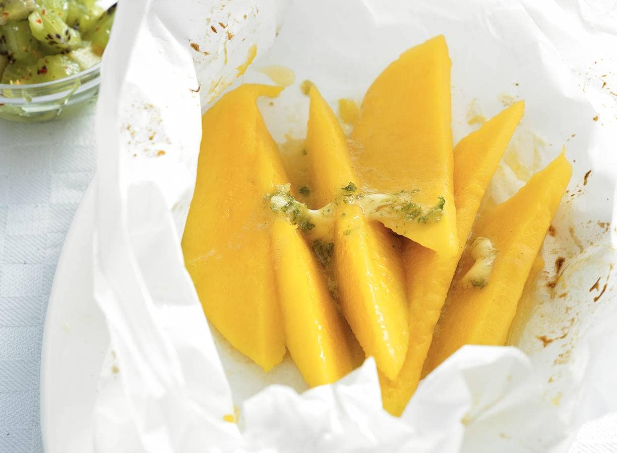 Mango met kiwisalsa
