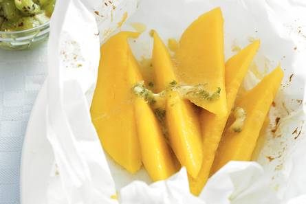 Mango met kiwisalsa