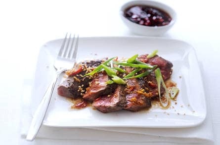 Biefstuk met soja, peper en gember