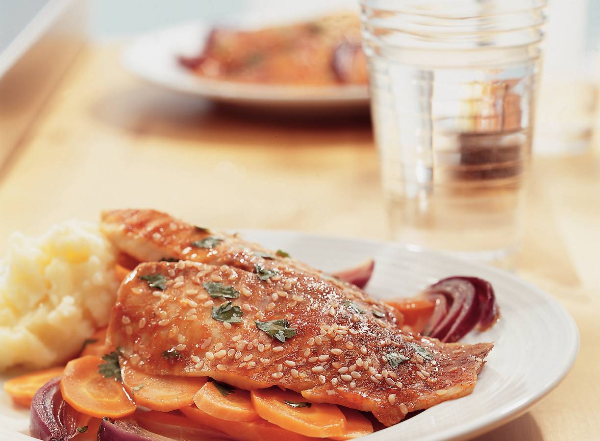 Oosterse tilapiafilet met groenten