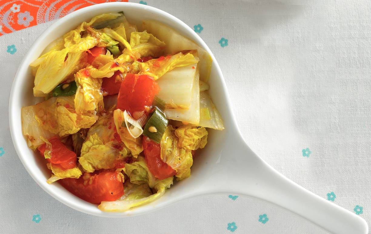 Paksoi met gember en chilipeper