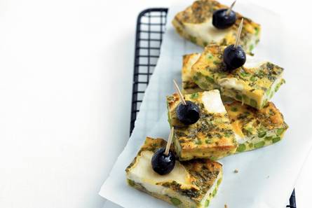 Frittata met doperwten en geitenkaas