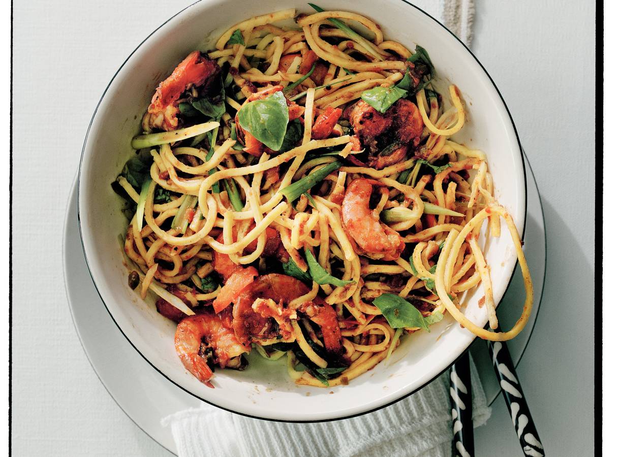 Spaghetti met garnalen & mexicaanse peper
