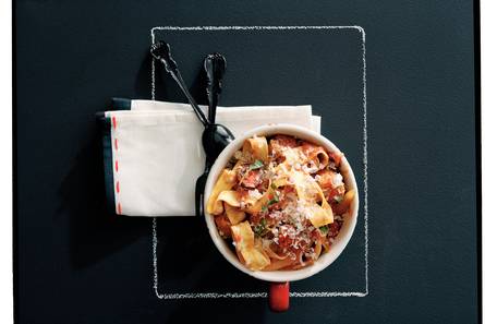 Pappardelle met pittige worst