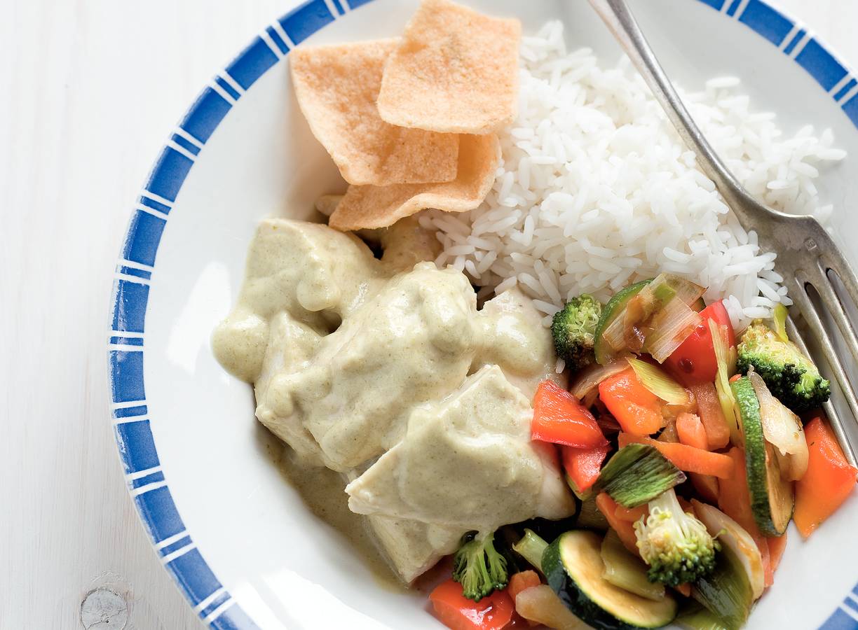 Roomkip met Thaise kokossaus