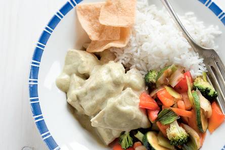 Roomkip met Thaise kokossaus