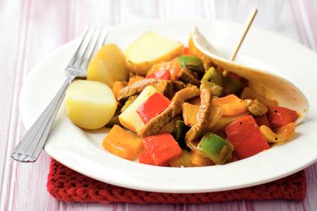 Roti met rundvlees en paprika
