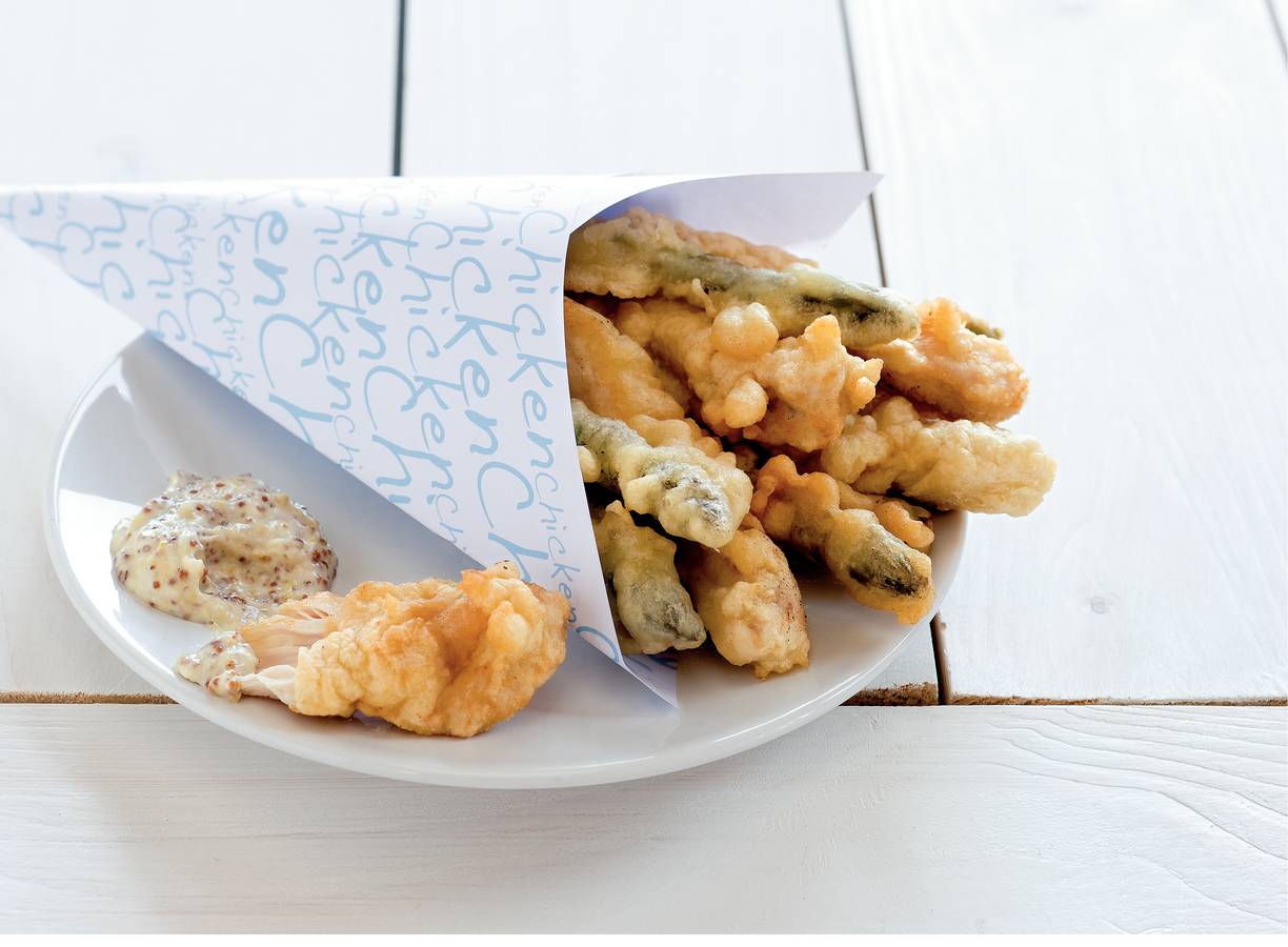 Kip en asperge fritto