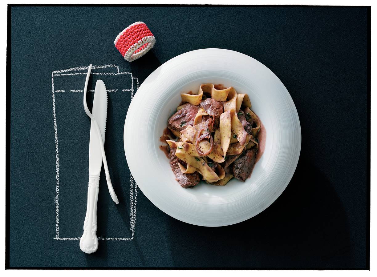 Pappardelle met kogelbiefstuk