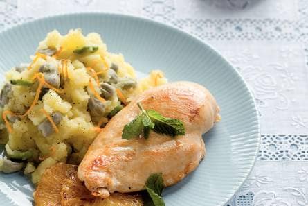 Kipfilet met tuinbonenstamppotje