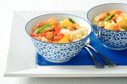 Kokosrijst met kip en paprika