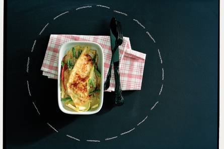 Lasagne met asperges en pastrami