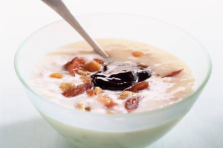 Rijstepap met zuidvruchten en stroop