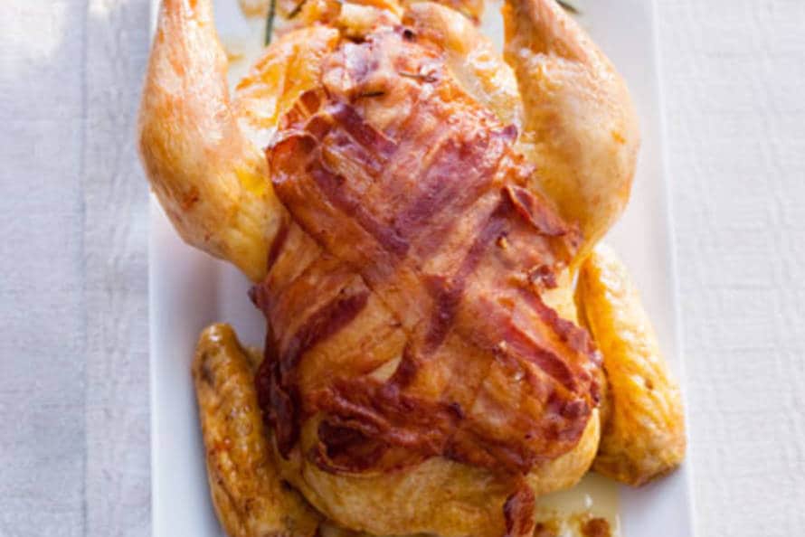 kip met ontbijtspek - recept - allerhande - albert heijn