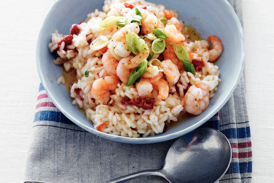 Risotto met gebakken garnalen recept Allerhande Albert Heijn