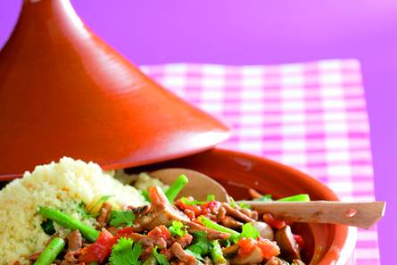 Groentetajine met vleesreepjes
