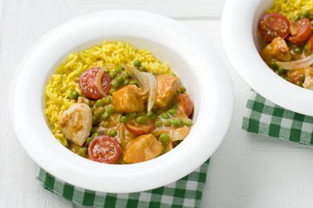 Kip tandoori met doperwten