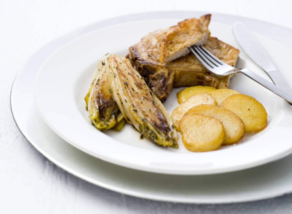 Cajunkarbonade met zoete witlof