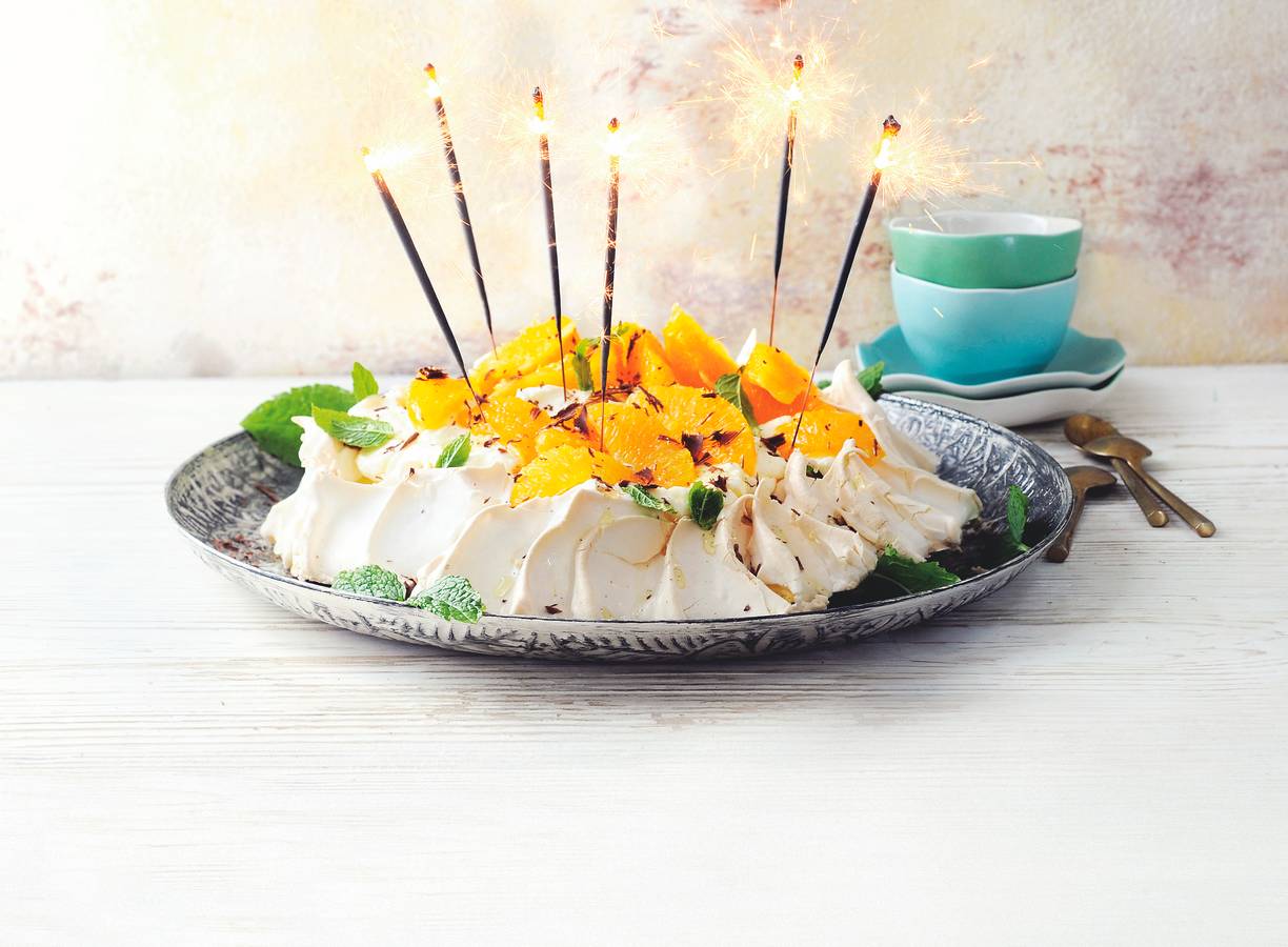 Pavlova met sinaasappel maken