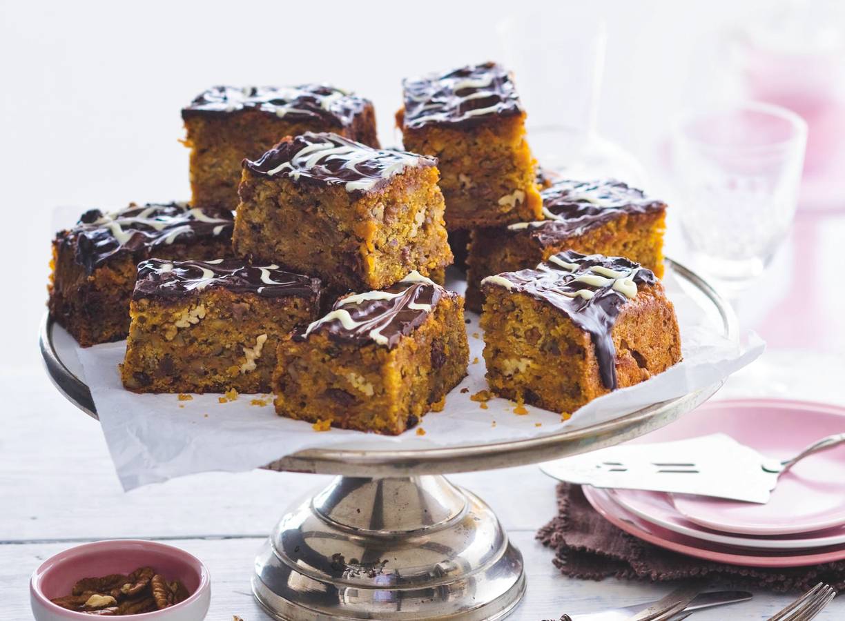 Worteltaart met chocolade