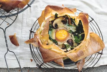 Filodeegtaartjes met kastanjechampignons