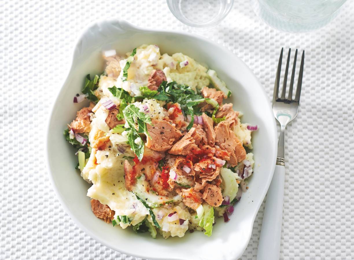 Pittige paksoistamppot met zalm